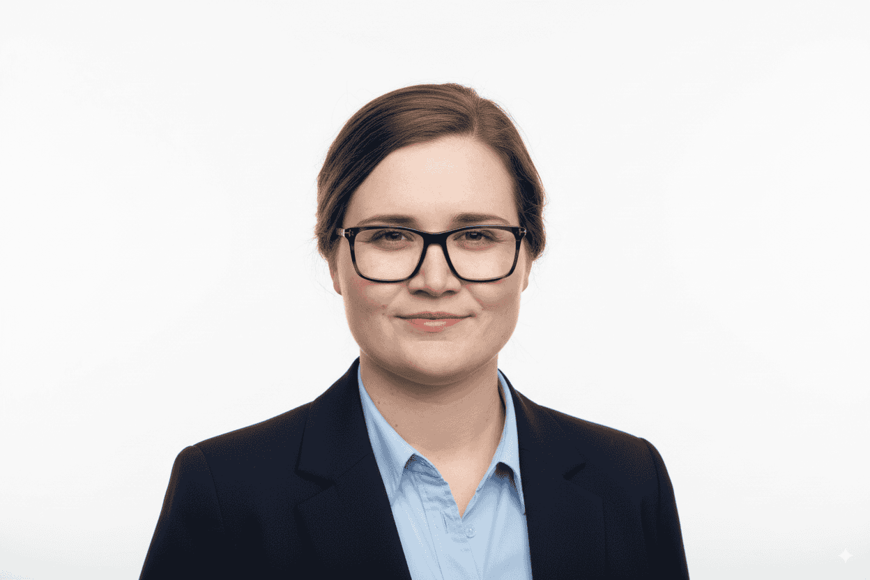 Professional headshot after transformation